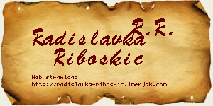 Radislavka Riboškić vizit kartica